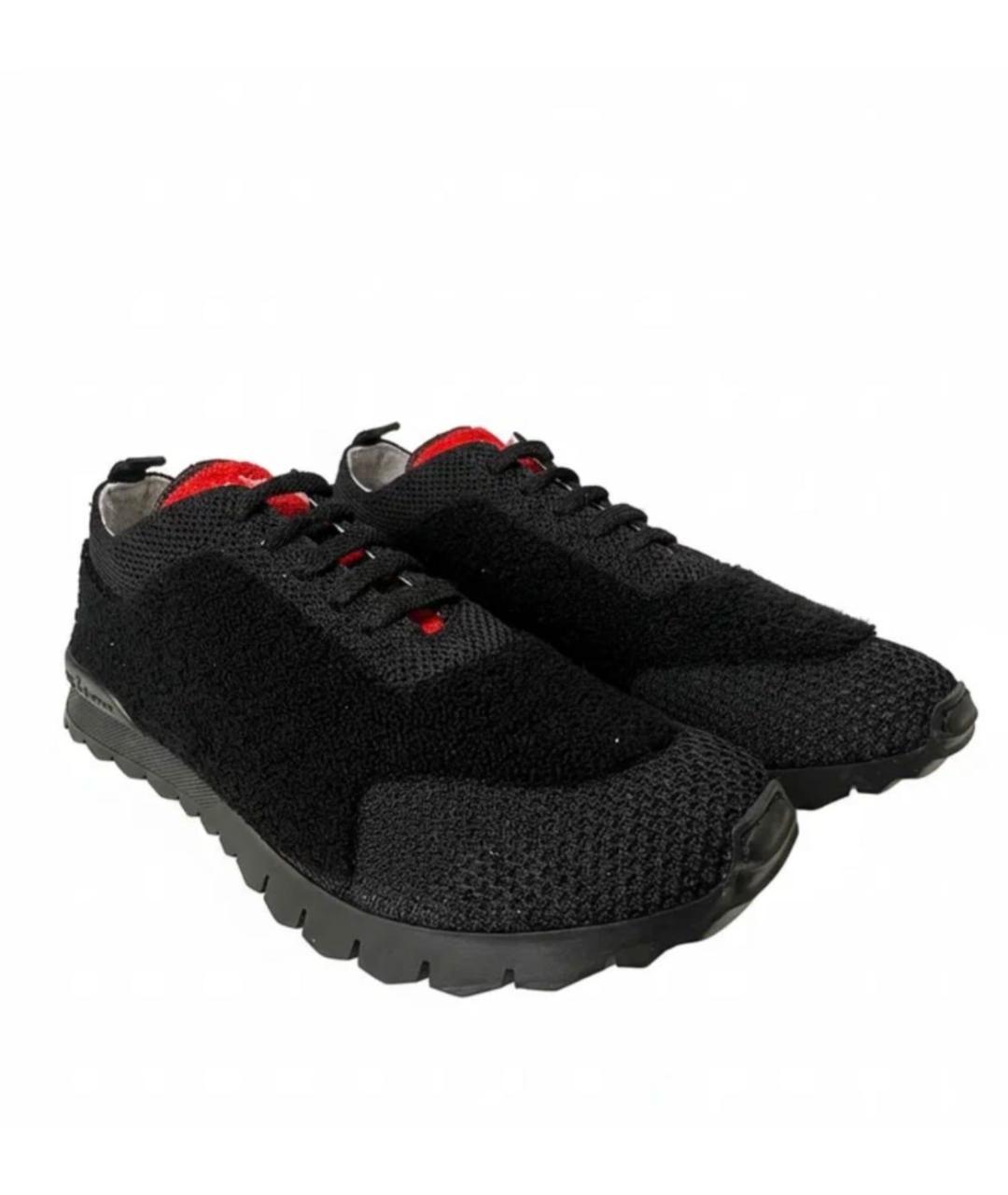 KITON Черные замшевые низкие кроссовки / кеды, фото 2