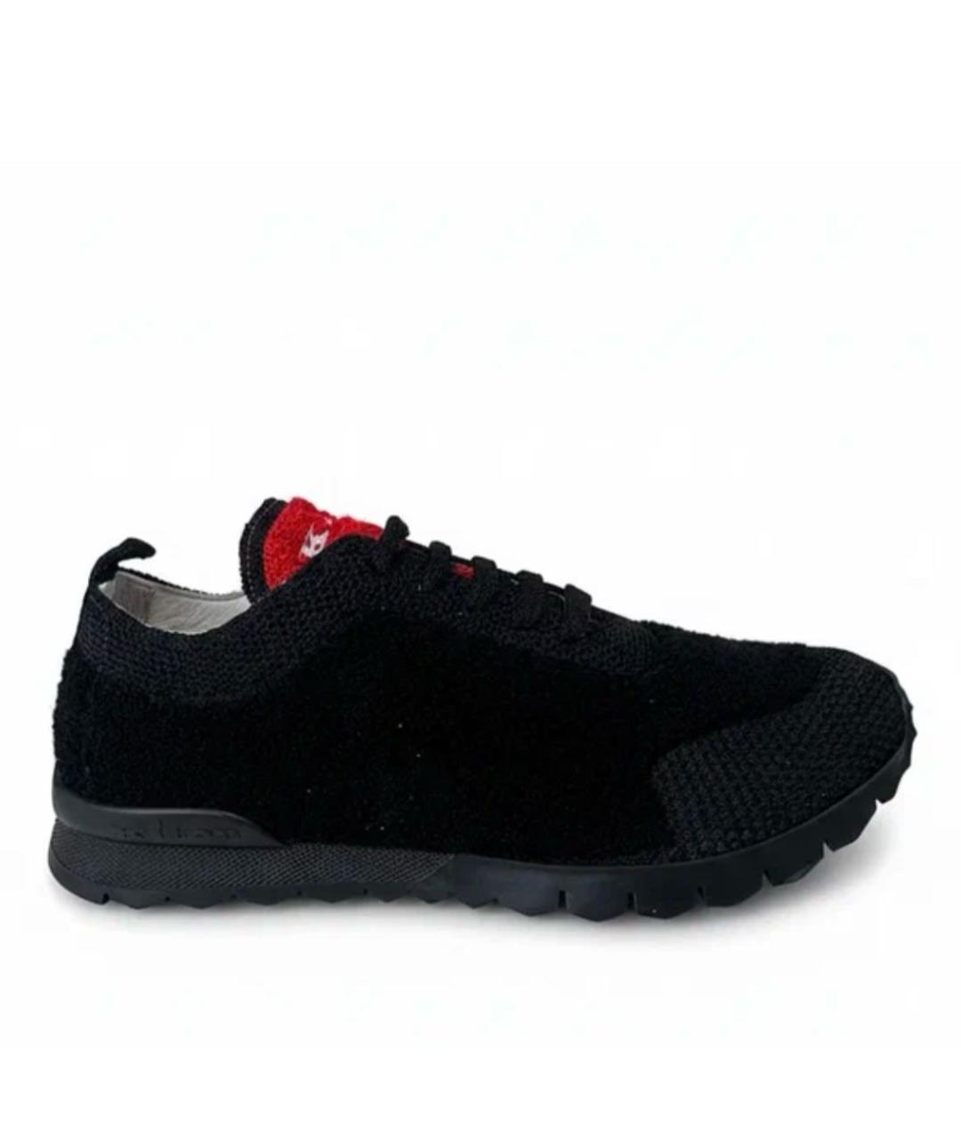 KITON Черные замшевые низкие кроссовки / кеды, фото 1