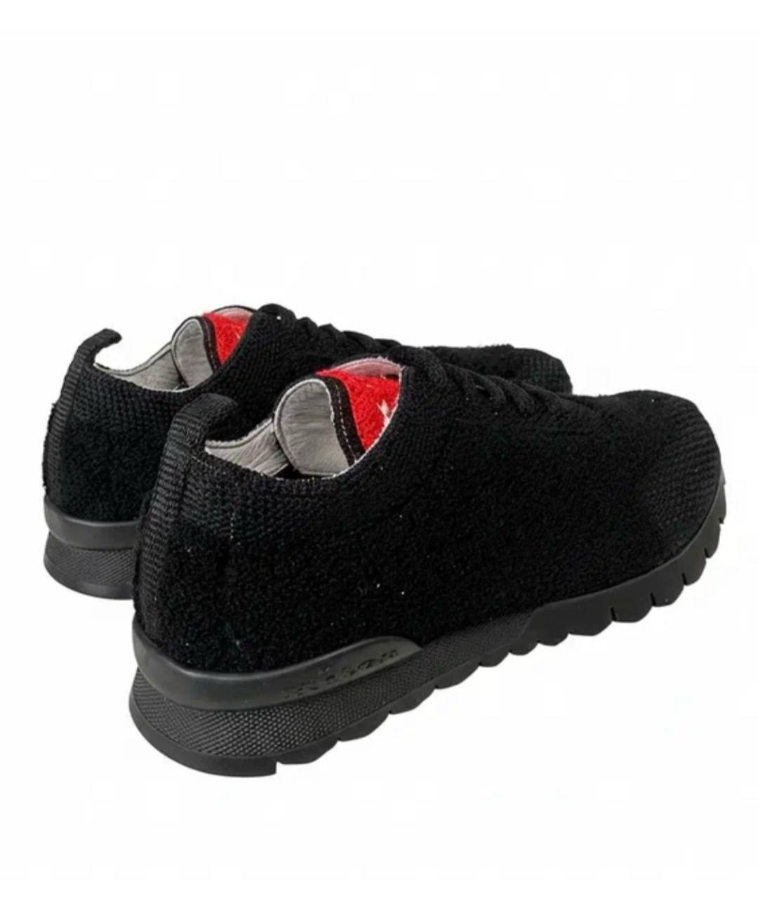 KITON Черные замшевые низкие кроссовки / кеды, фото 3