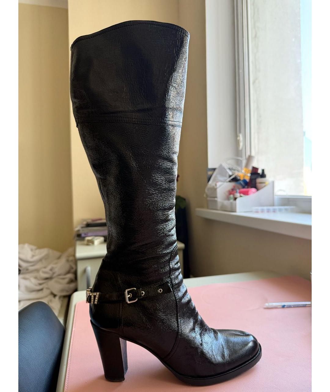 CERRUTI 1881 Черные сапоги из лакированной кожи, фото 5