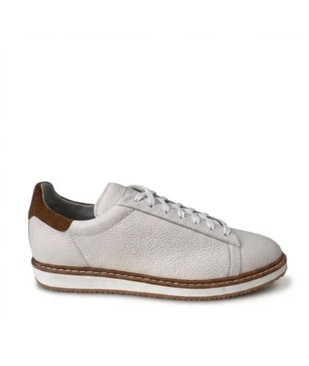 BRUNELLO CUCINELLI Бежевые кожаные низкие кроссовки / кеды, фото 1