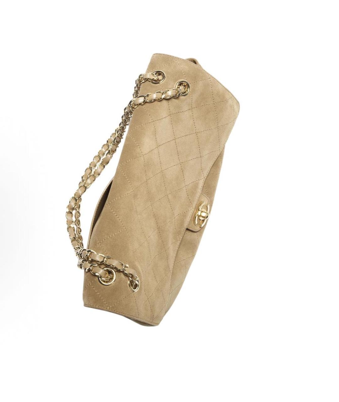 CHANEL Бежевая замшевая сумка через плечо, фото 6