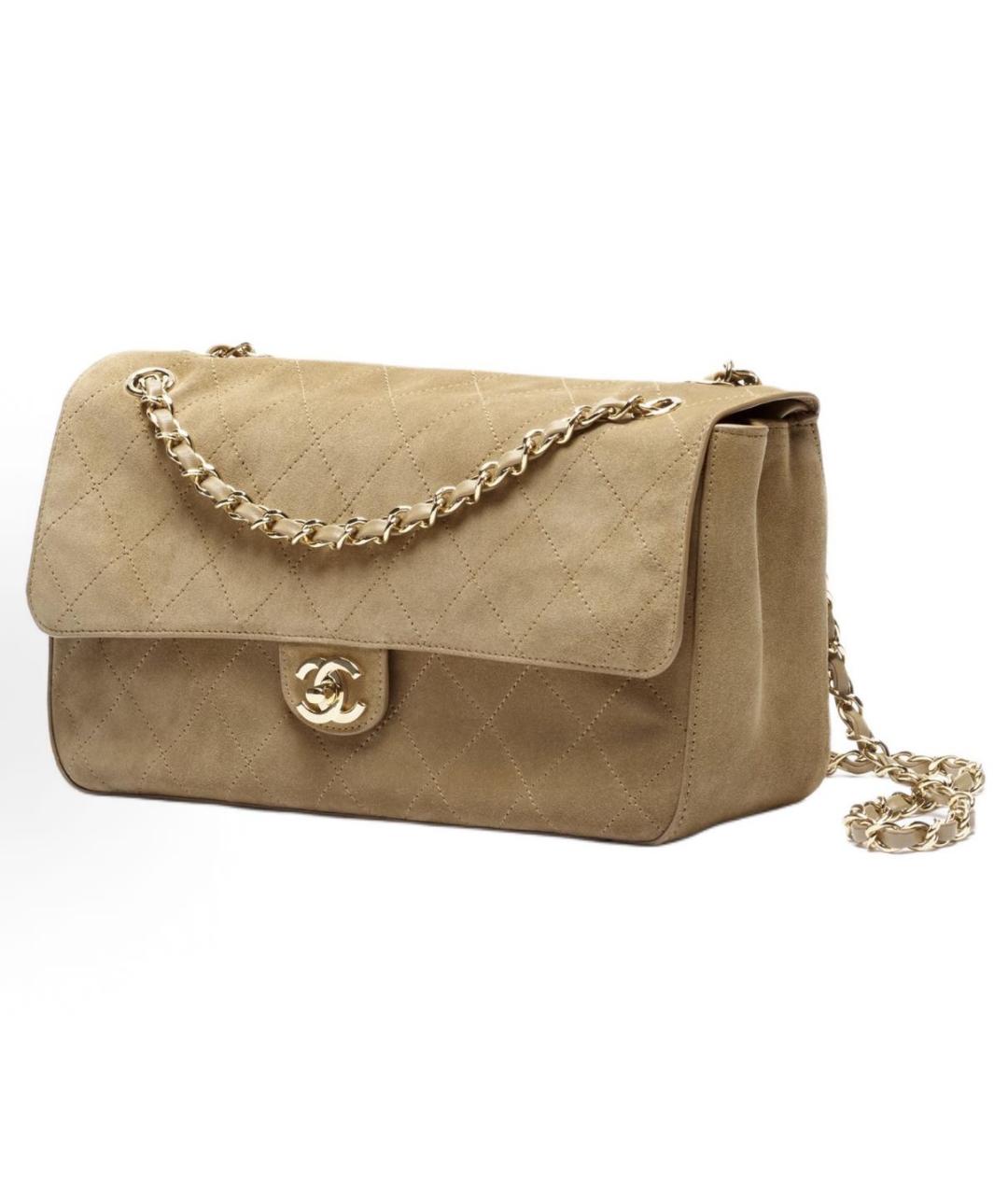 CHANEL Бежевая замшевая сумка через плечо, фото 8