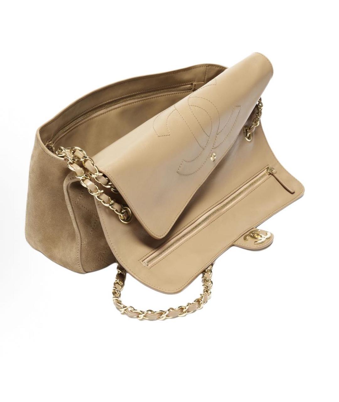 CHANEL Бежевая замшевая сумка через плечо, фото 7