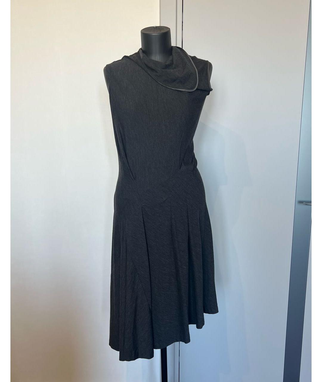 BRUNELLO CUCINELLI Серое шерстяное платье, фото 9