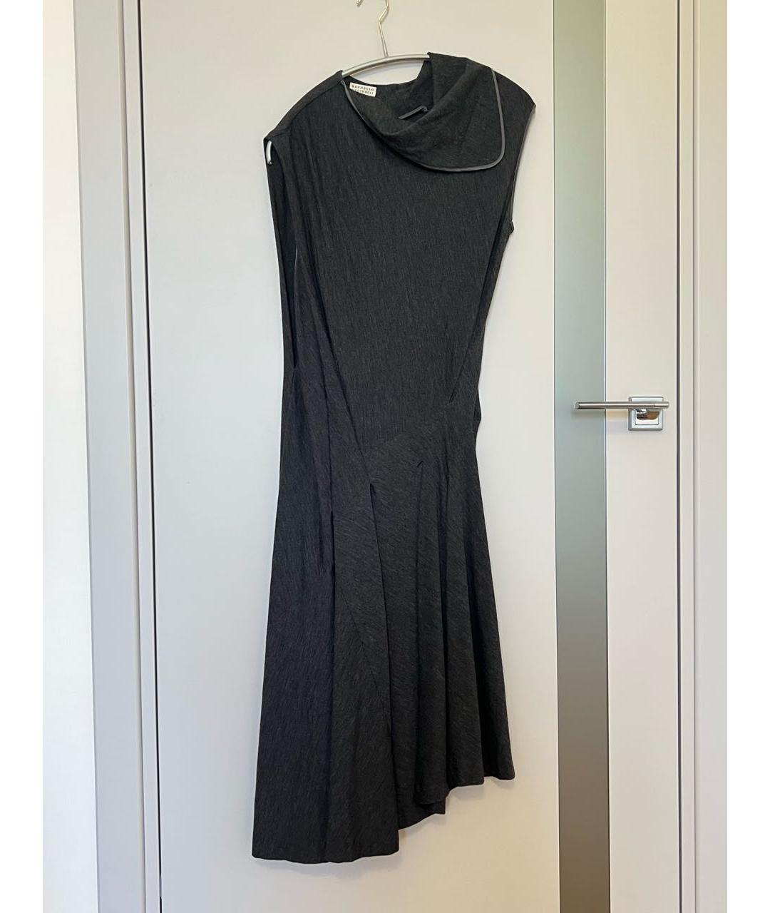 BRUNELLO CUCINELLI Серое шерстяное платье, фото 4