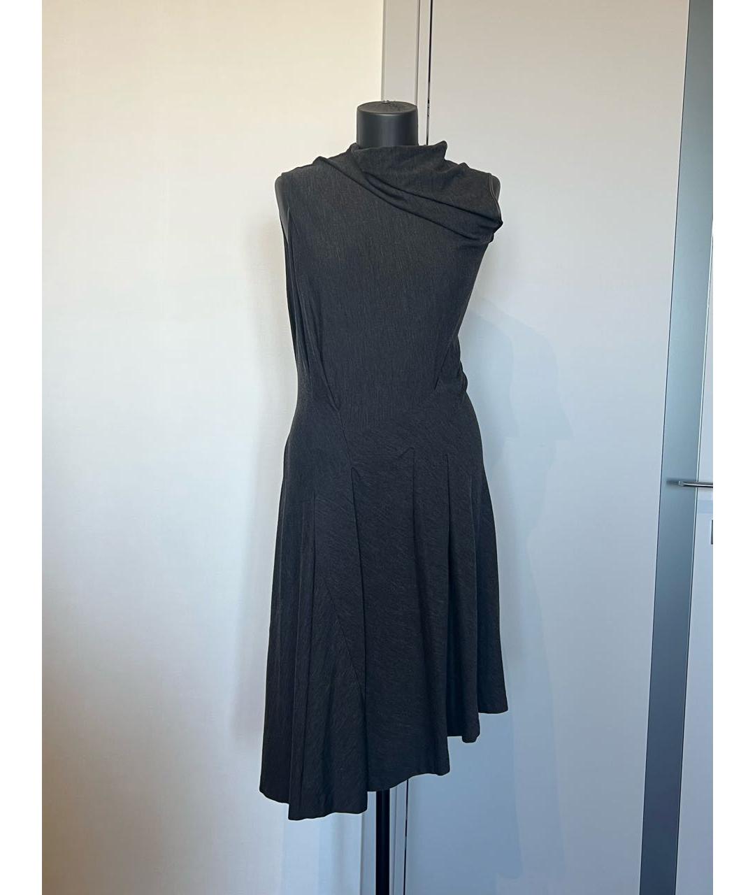 BRUNELLO CUCINELLI Серое шерстяное платье, фото 2