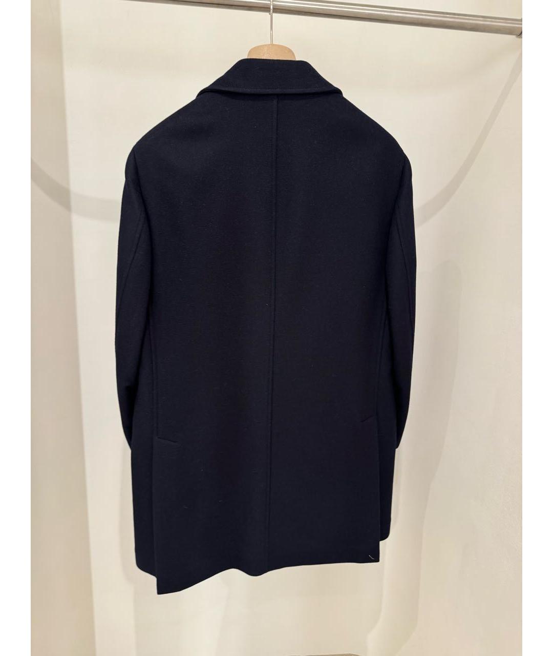 BRUNELLO CUCINELLI Темно-синее шерстяное пальто, фото 3