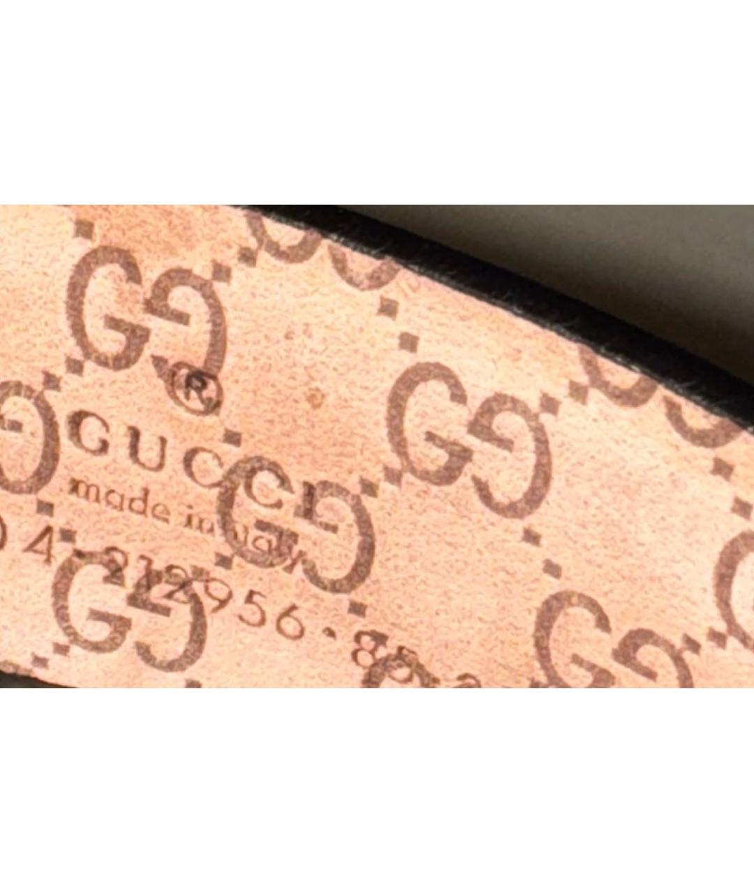 GUCCI Черный ремень из лакированной кожи, фото 3