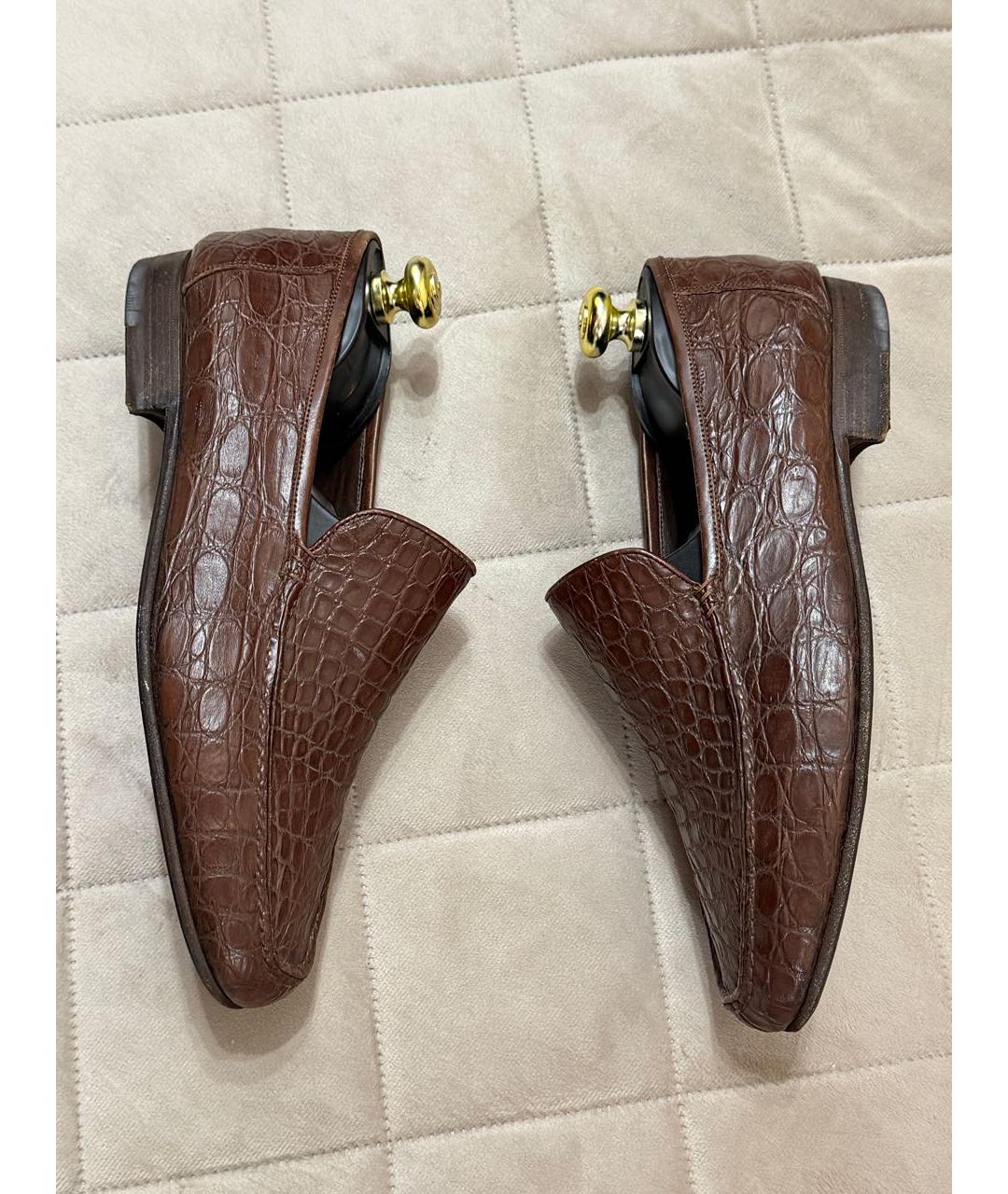 BRIONI Коричневые лоферы из экзотической кожи, фото 6