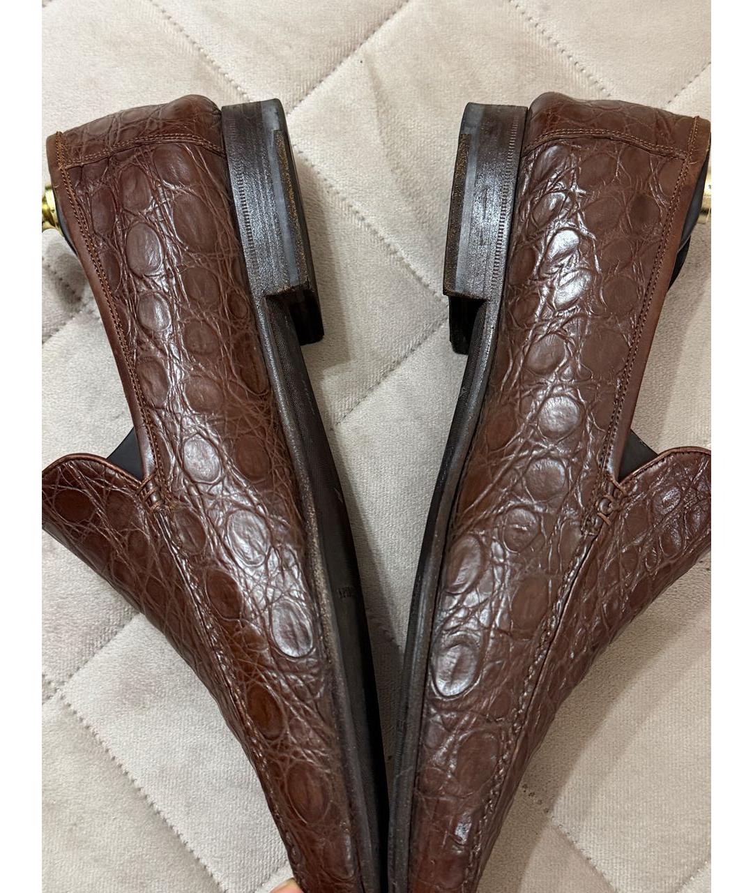 BRIONI Коричневые лоферы из экзотической кожи, фото 5