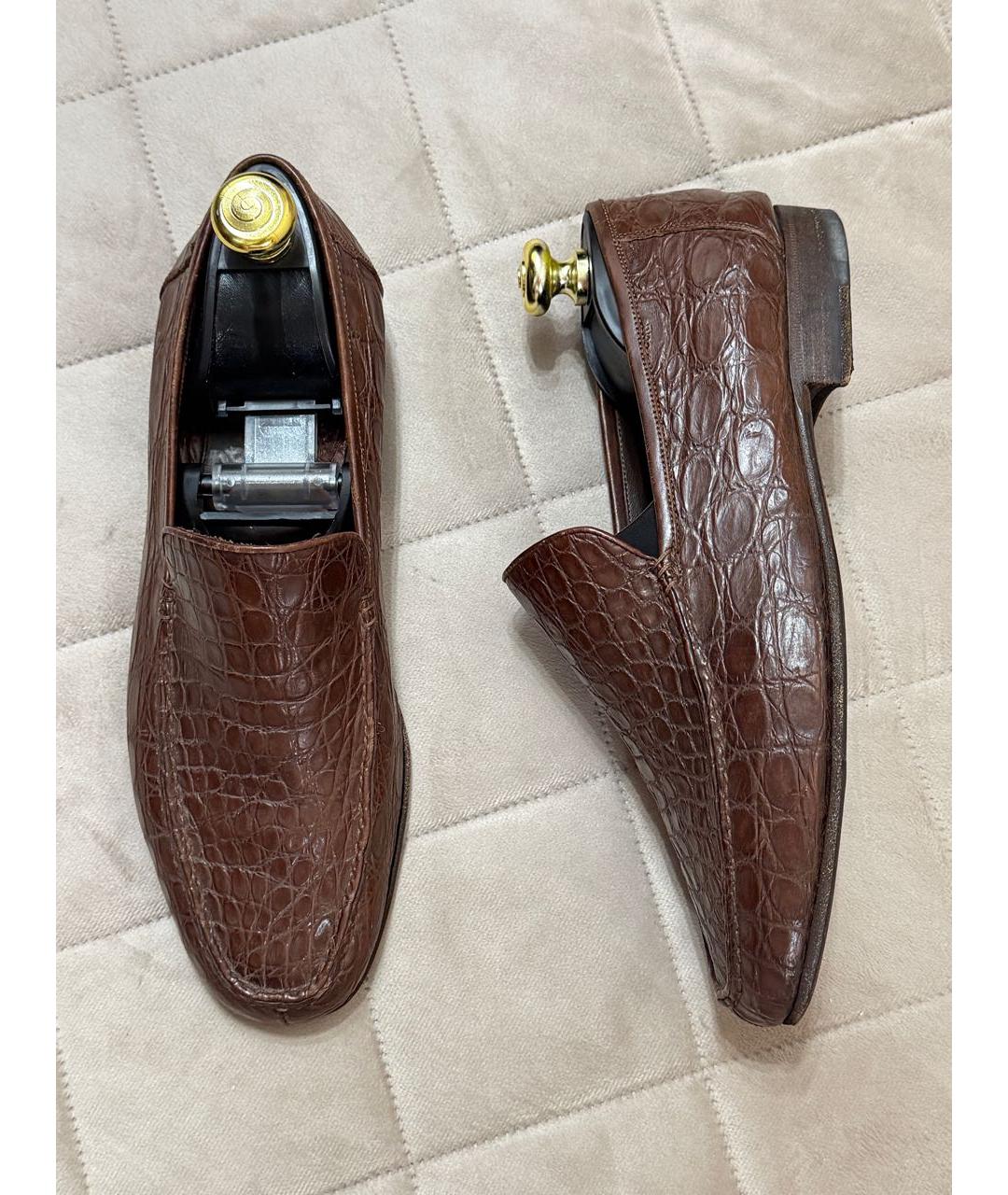 BRIONI Коричневые лоферы из экзотической кожи, фото 4