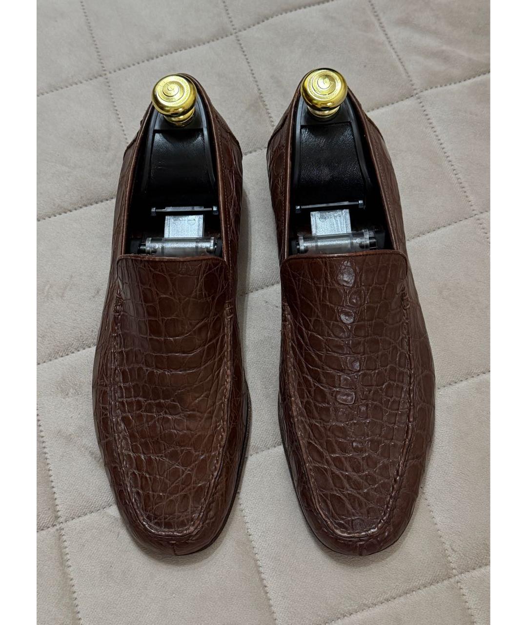 BRIONI Коричневые лоферы из экзотической кожи, фото 3