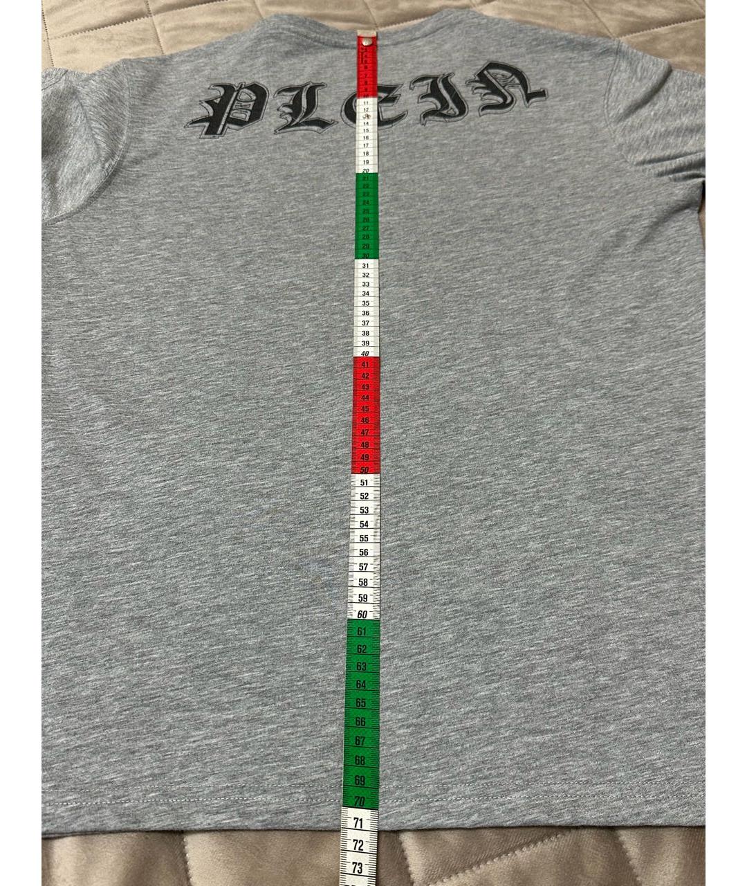 PHILIPP PLEIN Серая хлопковая футболка, фото 8