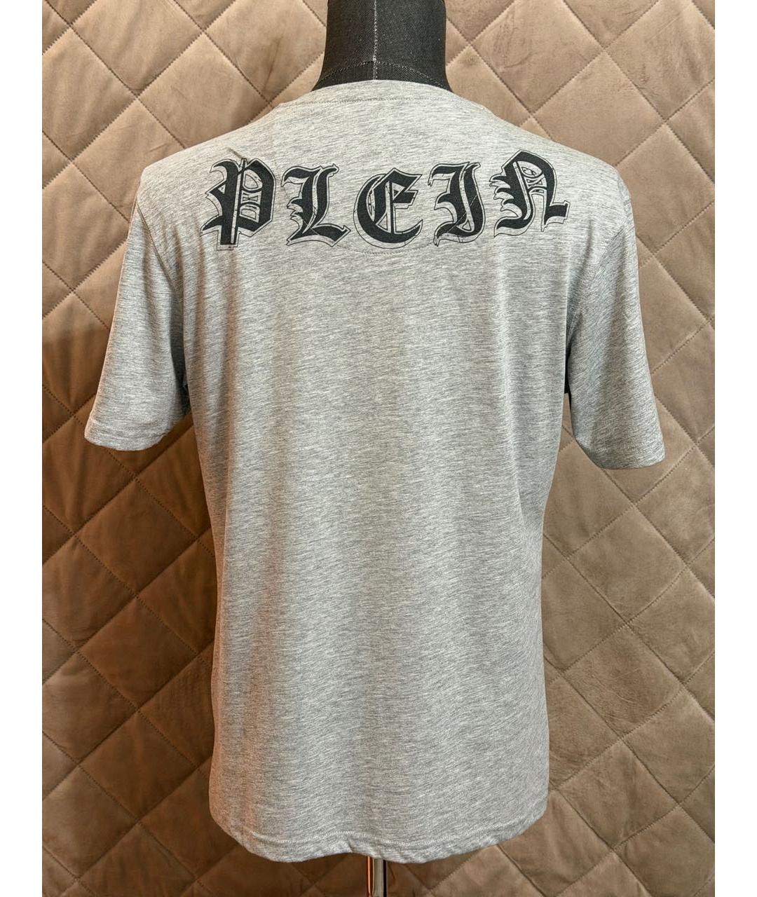 PHILIPP PLEIN Серая хлопковая футболка, фото 3