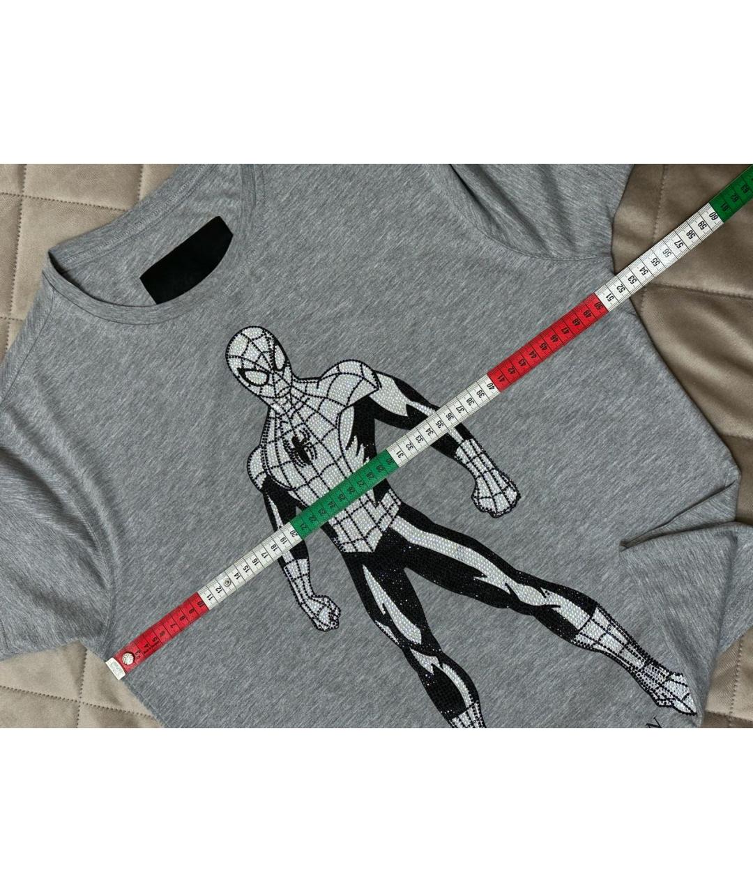 PHILIPP PLEIN Серая хлопковая футболка, фото 7