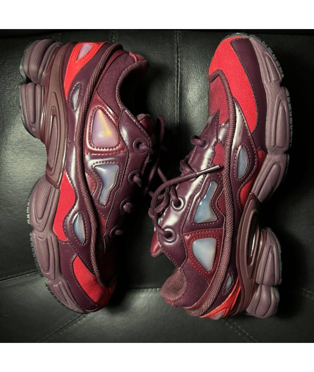 ADIDAS X RAF SIMONS Бордовые текстильные низкие кроссовки / кеды, фото 8