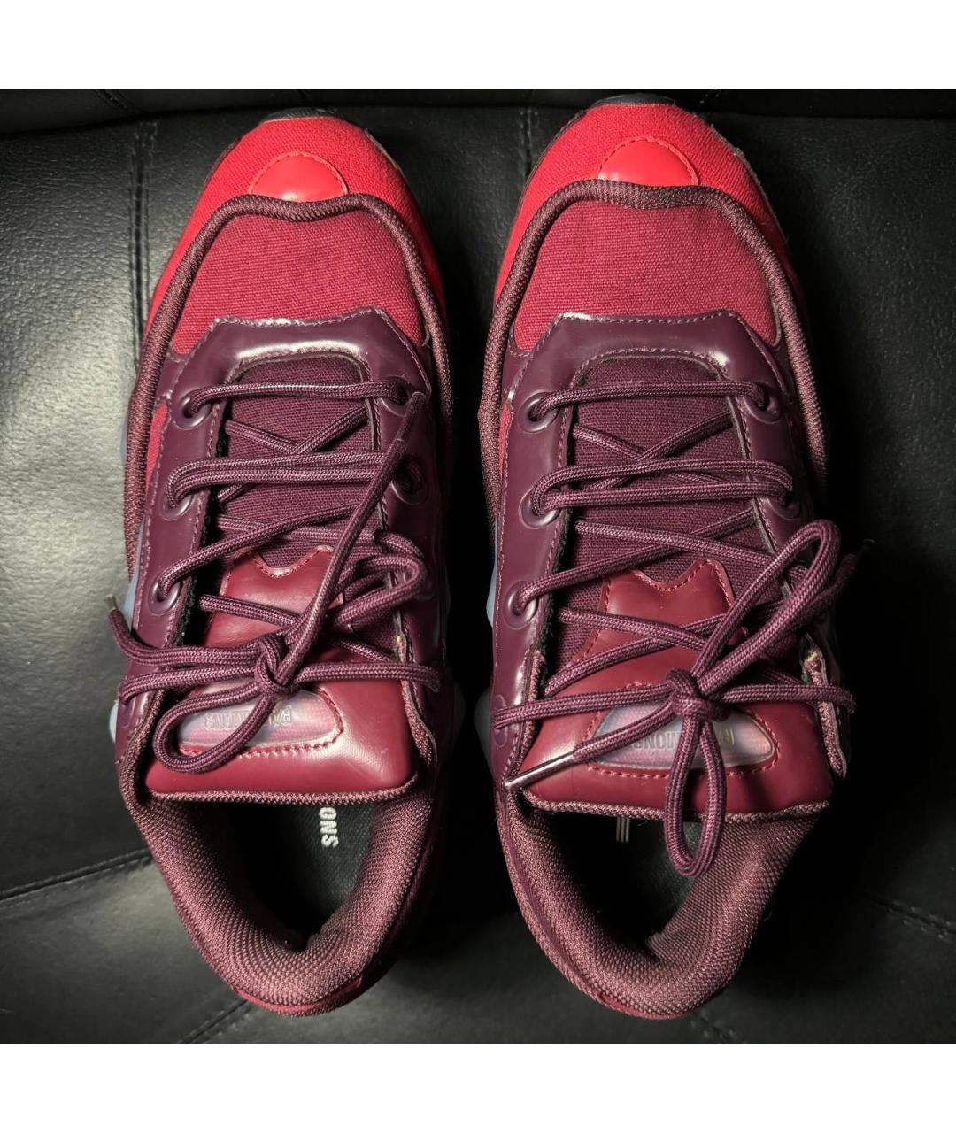 ADIDAS X RAF SIMONS Бордовые текстильные низкие кроссовки / кеды, фото 6