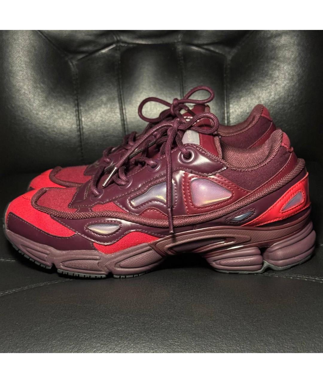 ADIDAS X RAF SIMONS Бордовые текстильные низкие кроссовки / кеды, фото 3