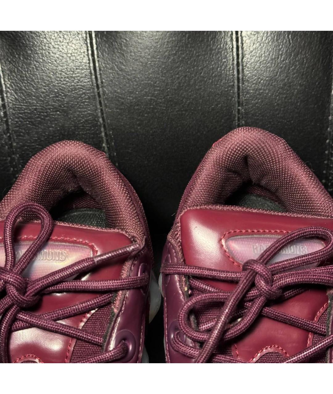 ADIDAS X RAF SIMONS Бордовые текстильные низкие кроссовки / кеды, фото 7