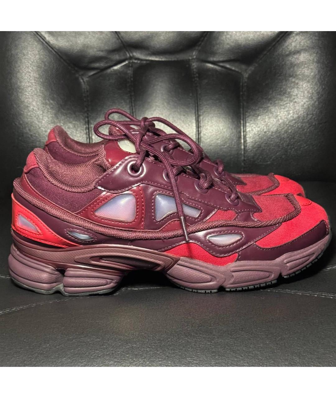 ADIDAS X RAF SIMONS Бордовые текстильные низкие кроссовки / кеды, фото 9