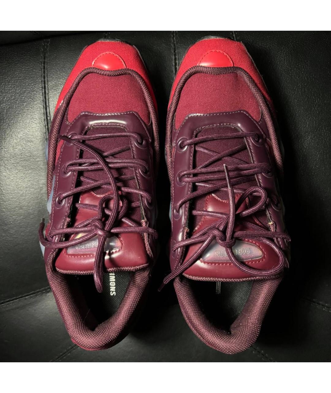 ADIDAS X RAF SIMONS Бордовые текстильные низкие кроссовки / кеды, фото 8