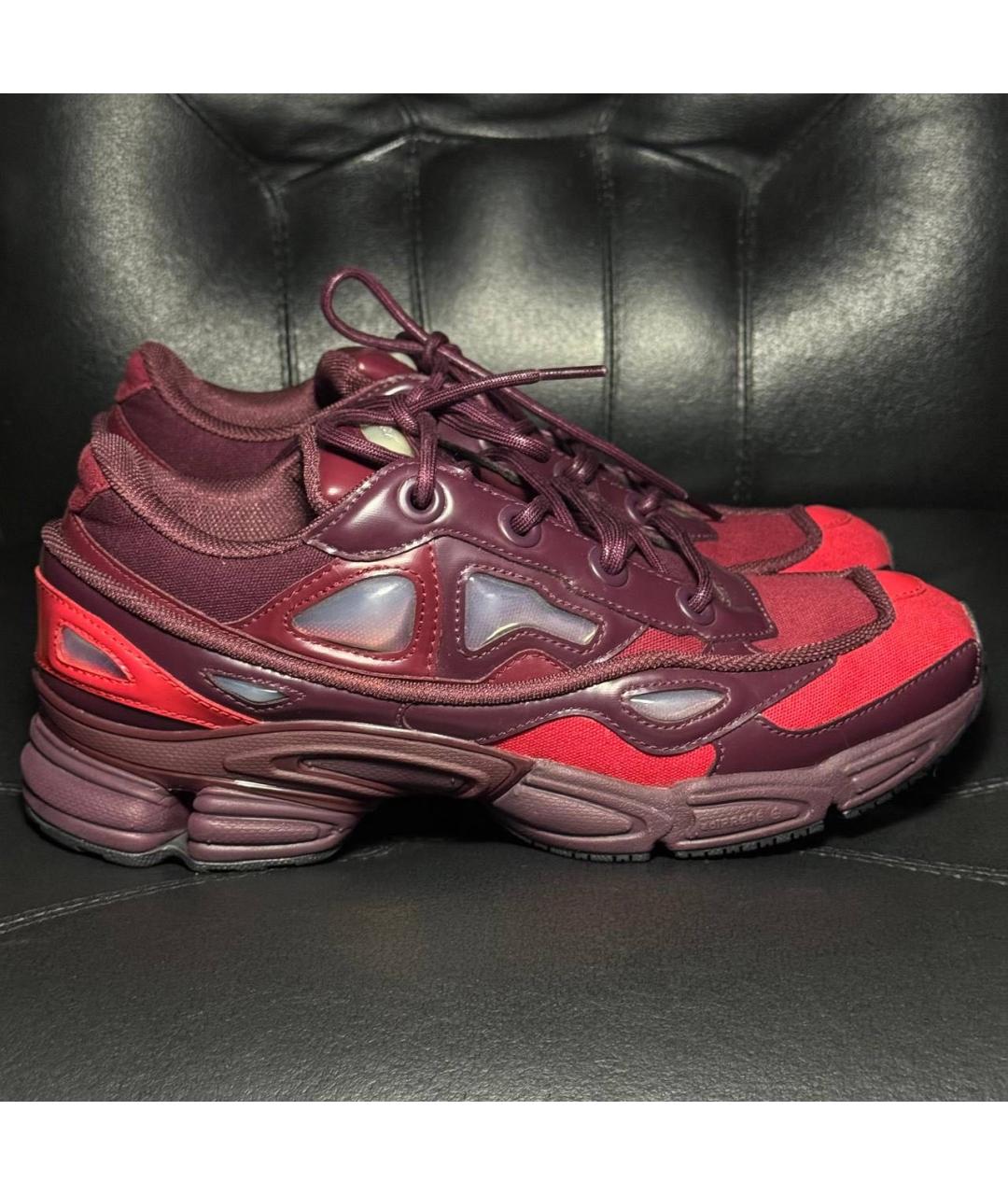 ADIDAS X RAF SIMONS Бордовые текстильные низкие кроссовки / кеды, фото 9