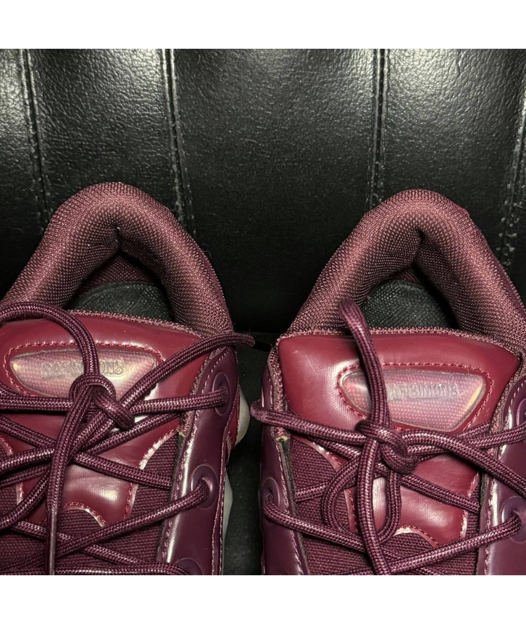 ADIDAS X RAF SIMONS Бордовые текстильные низкие кроссовки / кеды, фото 6