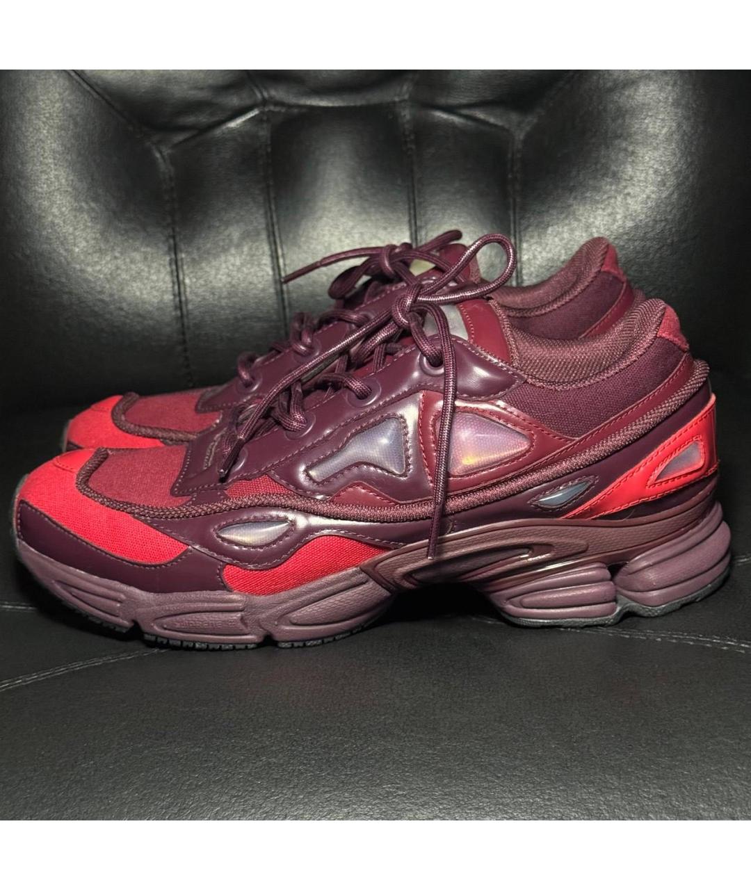 ADIDAS X RAF SIMONS Бордовые текстильные низкие кроссовки / кеды, фото 2