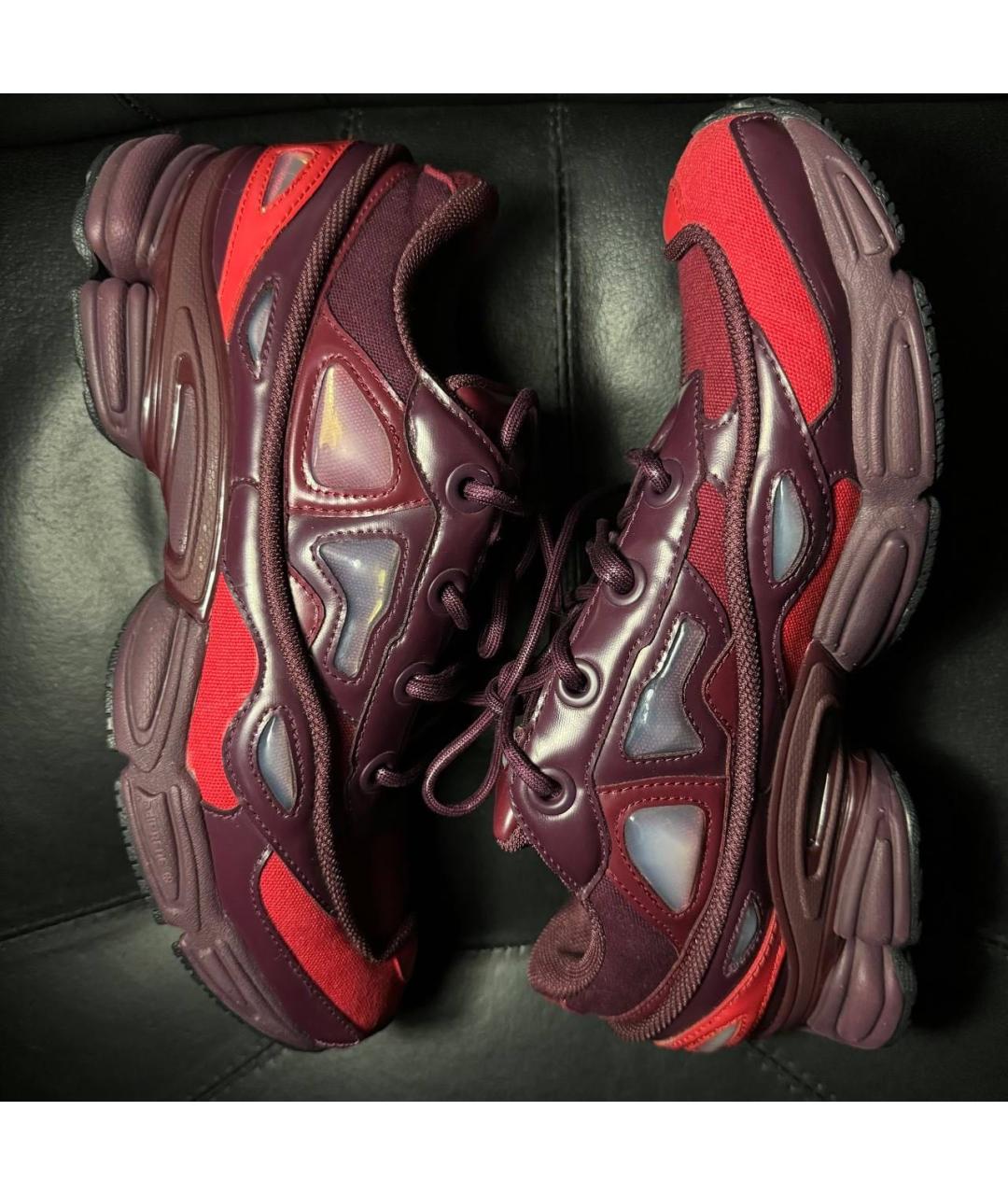 ADIDAS X RAF SIMONS Бордовые текстильные низкие кроссовки / кеды, фото 3