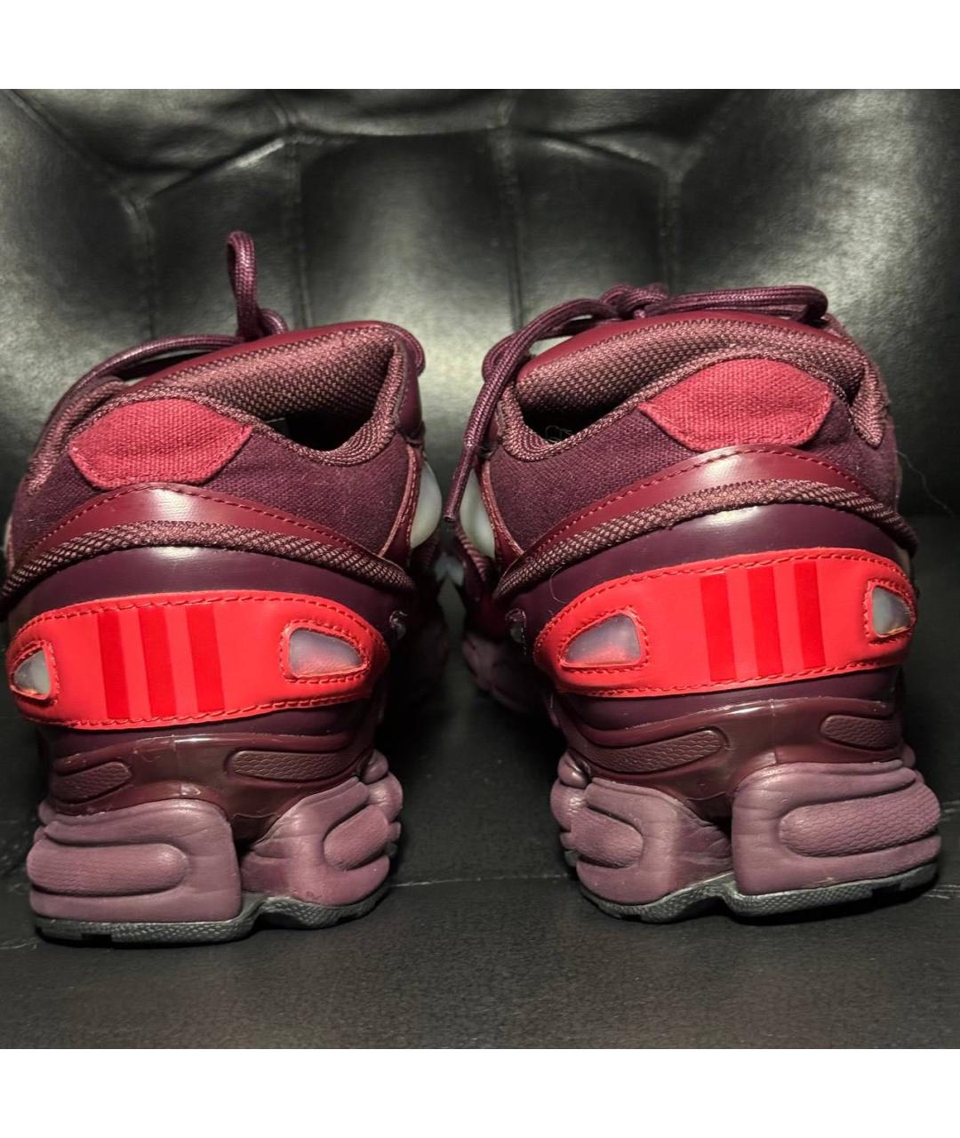 ADIDAS X RAF SIMONS Бордовые текстильные низкие кроссовки / кеды, фото 5
