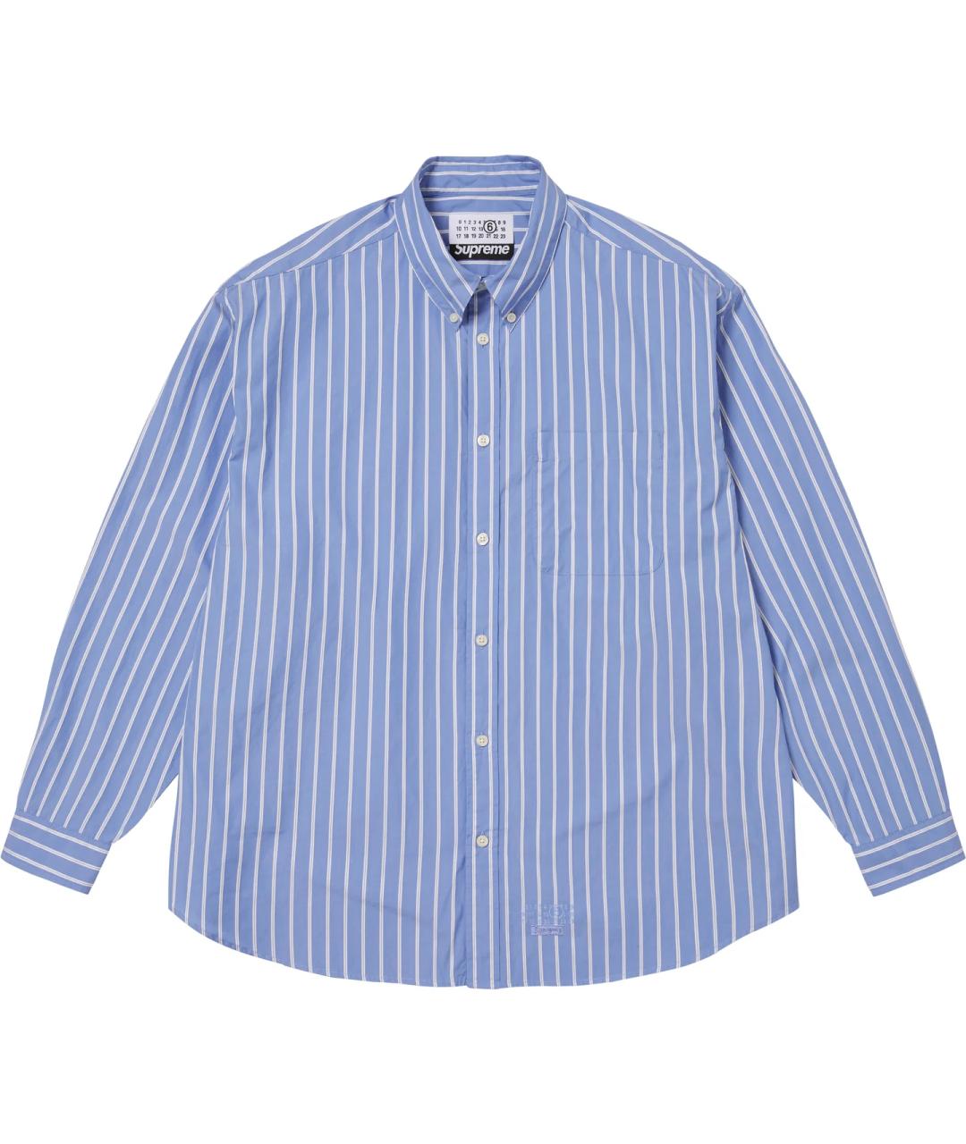SUPREME Синяя хлопковая рубашка, фото 1