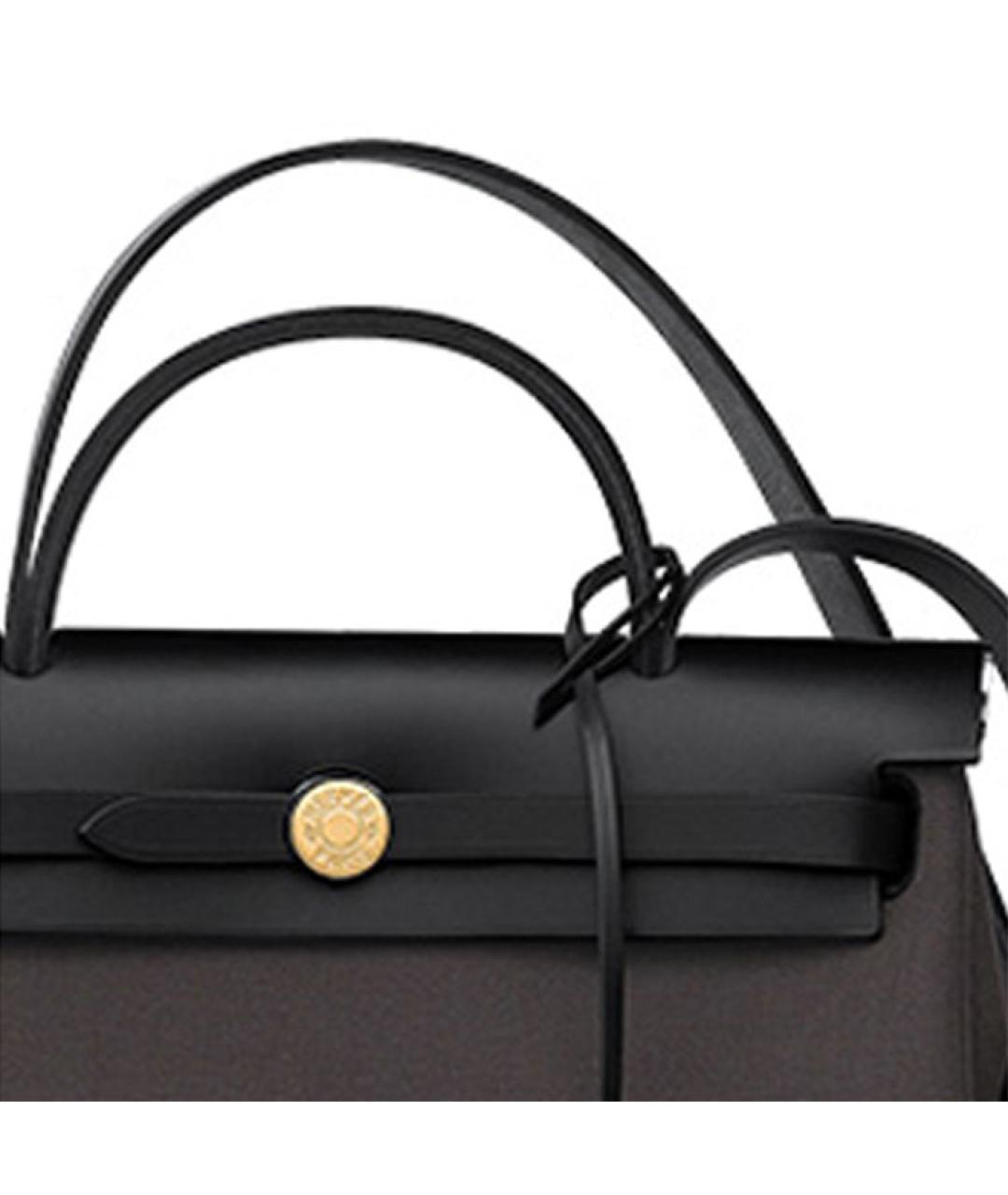 HERMES Черная сумка с короткими ручками, фото 4