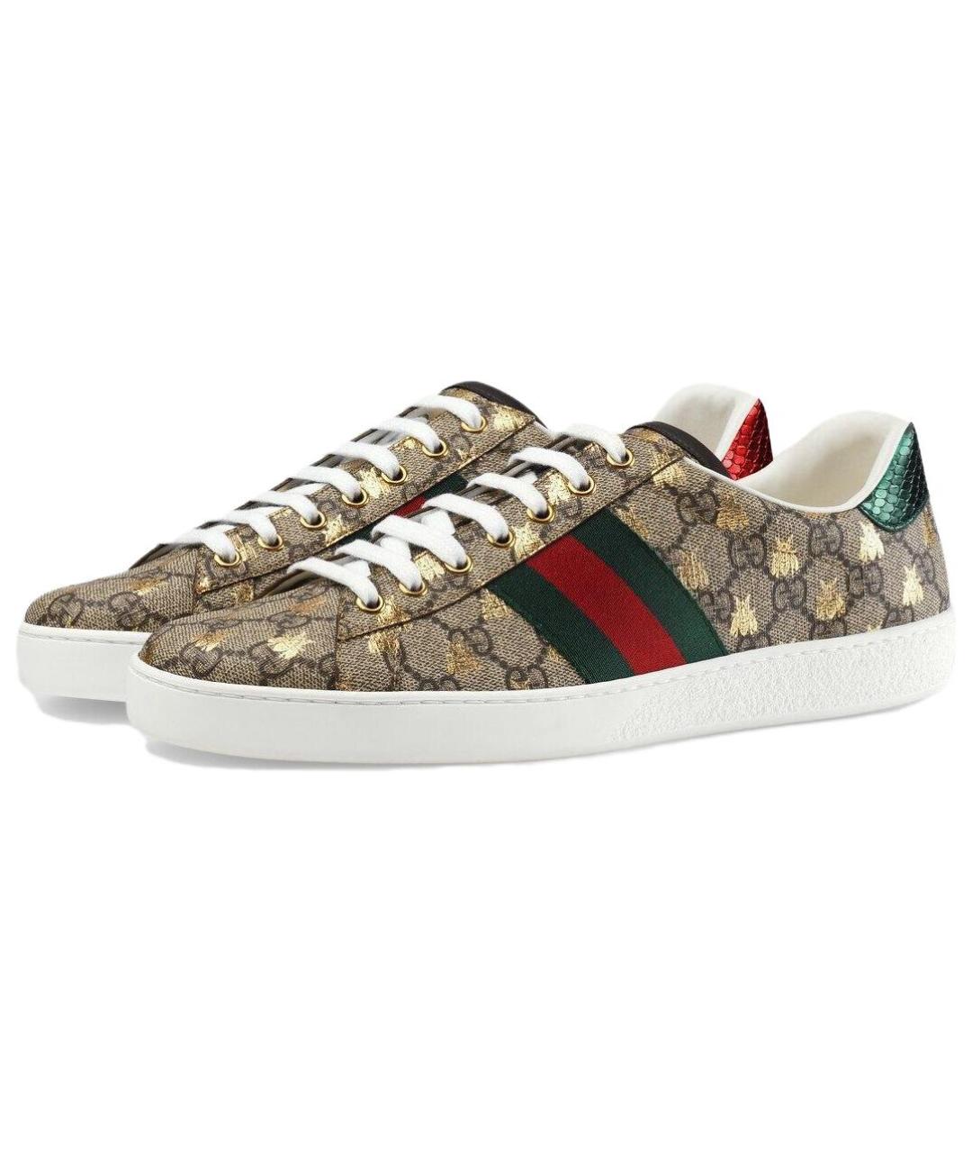 GUCCI Коричневые низкие кроссовки / кеды, фото 4