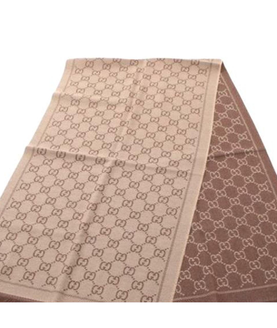 GUCCI Бежевый шарф, фото 2