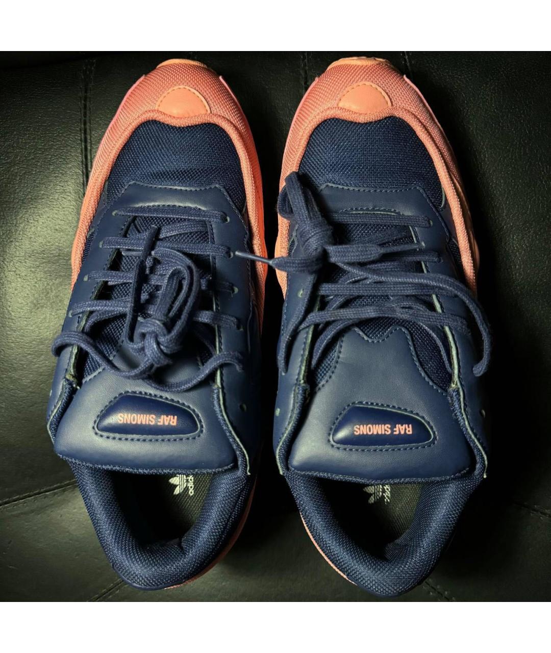 ADIDAS X RAF SIMONS Коралловые текстильные низкие кроссовки / кеды, фото 6