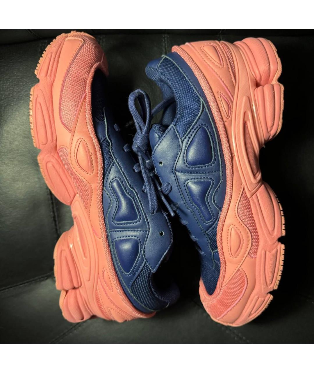 ADIDAS X RAF SIMONS Коралловые текстильные низкие кроссовки / кеды, фото 4