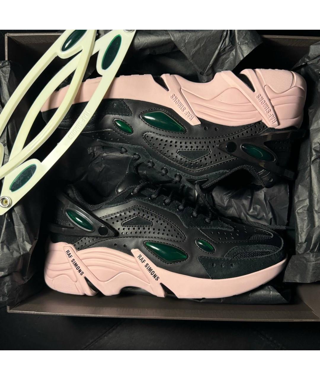 RAF SIMONS Черные текстильные низкие кроссовки / кеды, фото 8