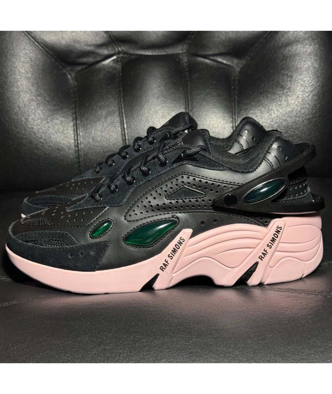 RAF SIMONS Черные текстильные низкие кроссовки / кеды, фото 3