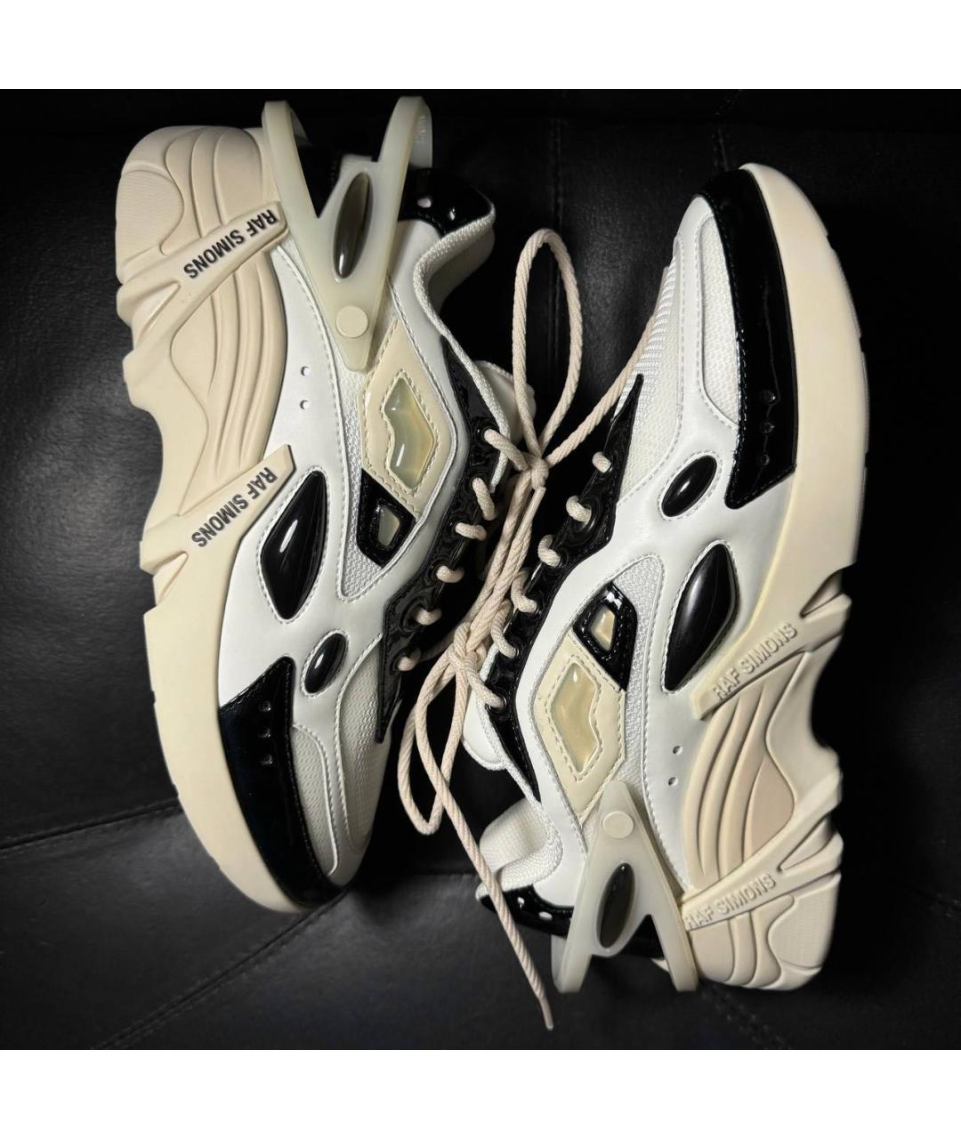 ADIDAS X RAF SIMONS Бежевые текстильные низкие кроссовки / кеды, фото 4