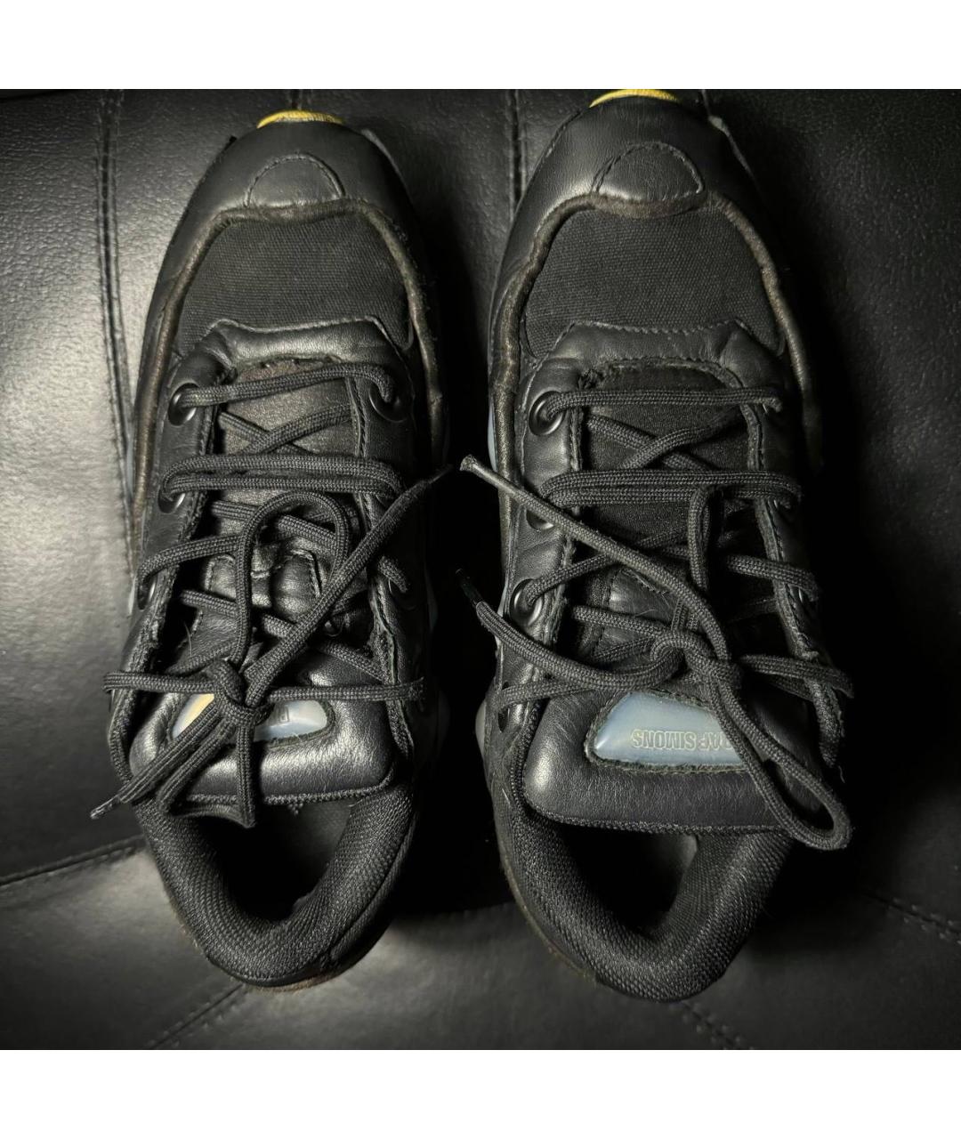 ADIDAS X RAF SIMONS Черные кожаные низкие кроссовки / кеды, фото 6