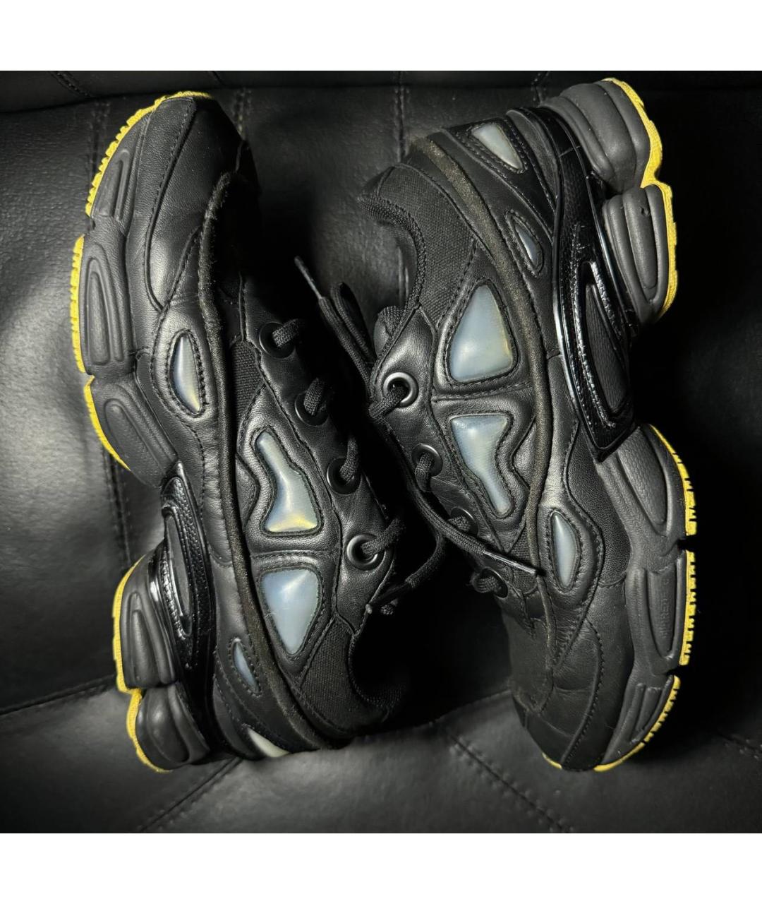 ADIDAS X RAF SIMONS Черные кожаные низкие кроссовки / кеды, фото 5