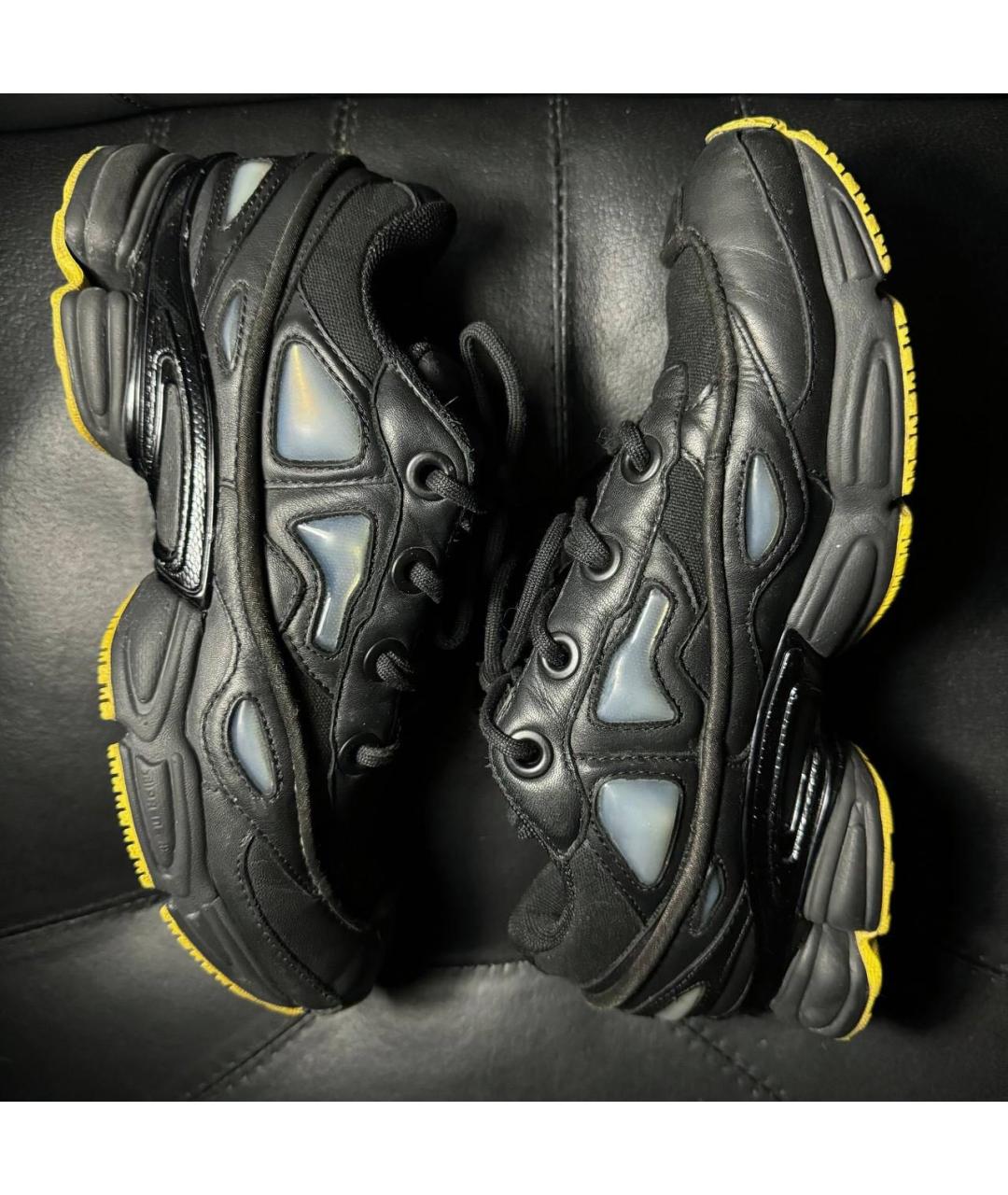 ADIDAS X RAF SIMONS Черные кожаные низкие кроссовки / кеды, фото 4