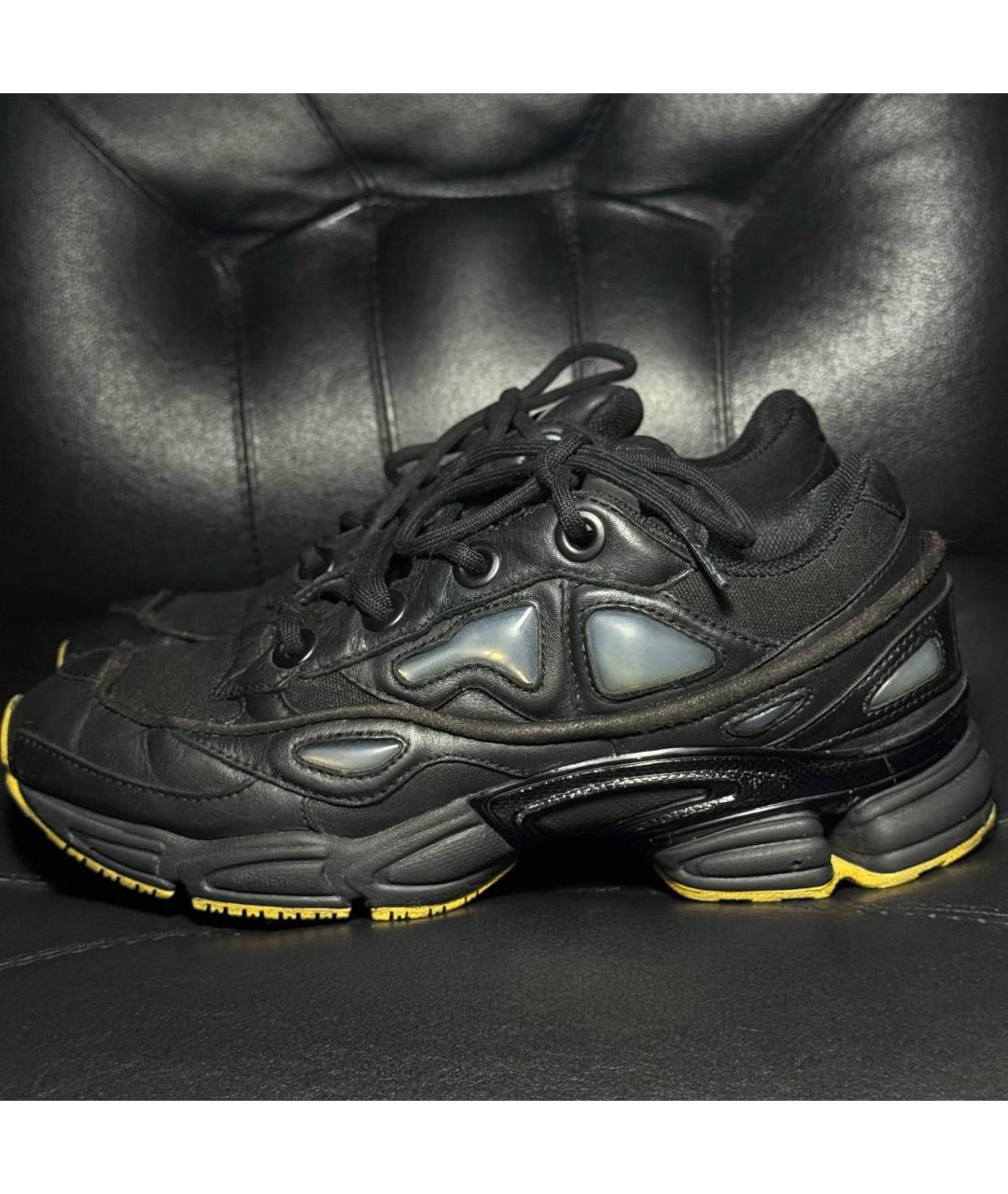 ADIDAS X RAF SIMONS Черные кожаные низкие кроссовки / кеды, фото 3