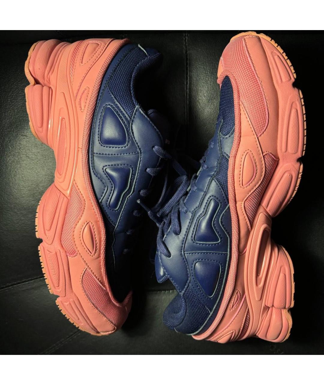 ADIDAS X RAF SIMONS Коралловые текстильные низкие кроссовки / кеды, фото 4