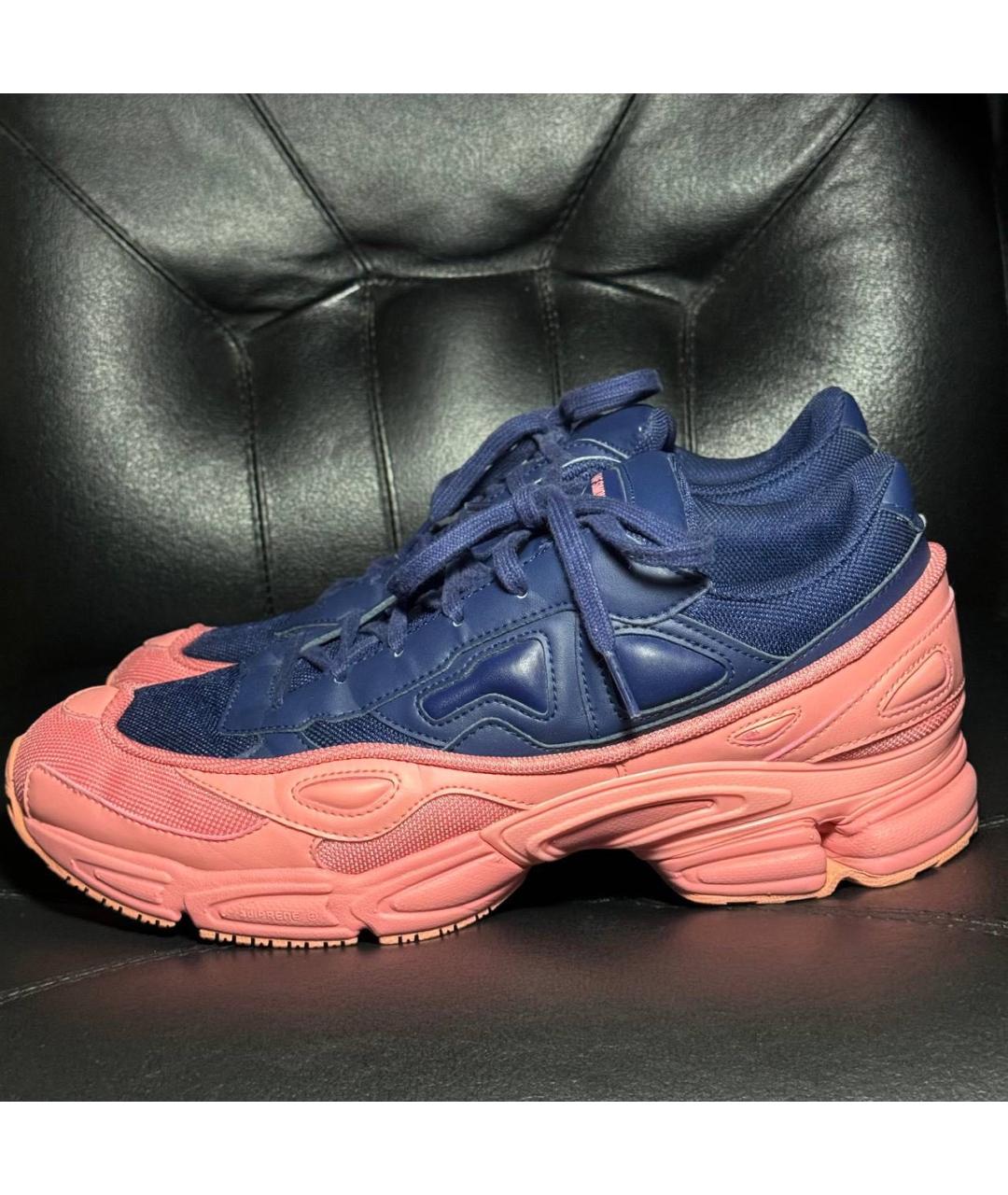 ADIDAS X RAF SIMONS Коралловые текстильные низкие кроссовки / кеды, фото 3