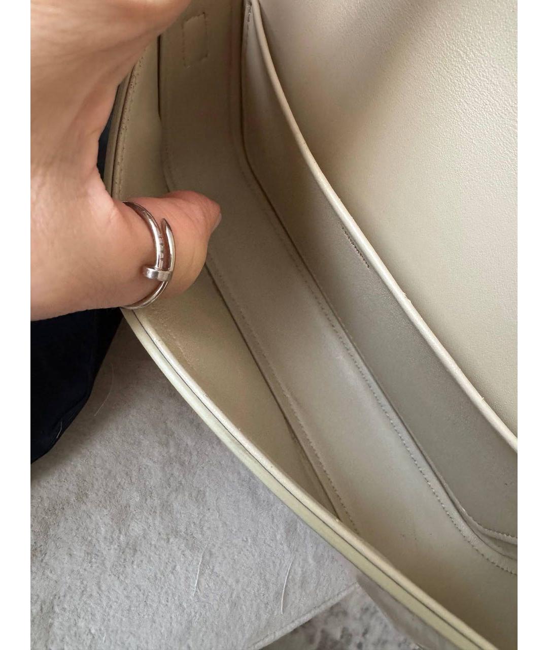 CELINE Бежевая кожаная сумка через плечо, фото 3