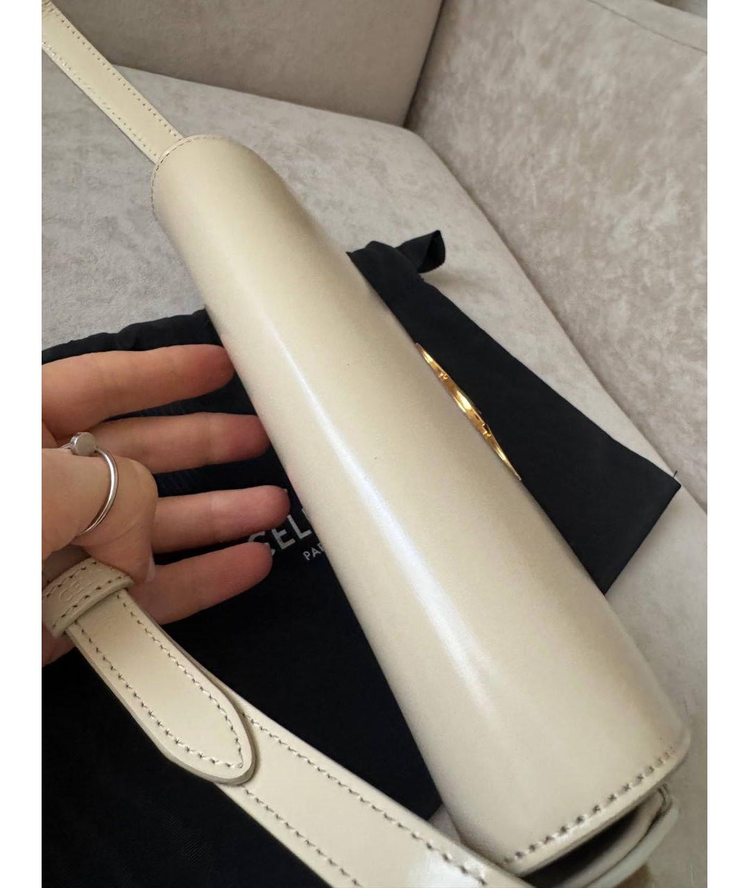 CELINE Бежевая кожаная сумка через плечо, фото 4