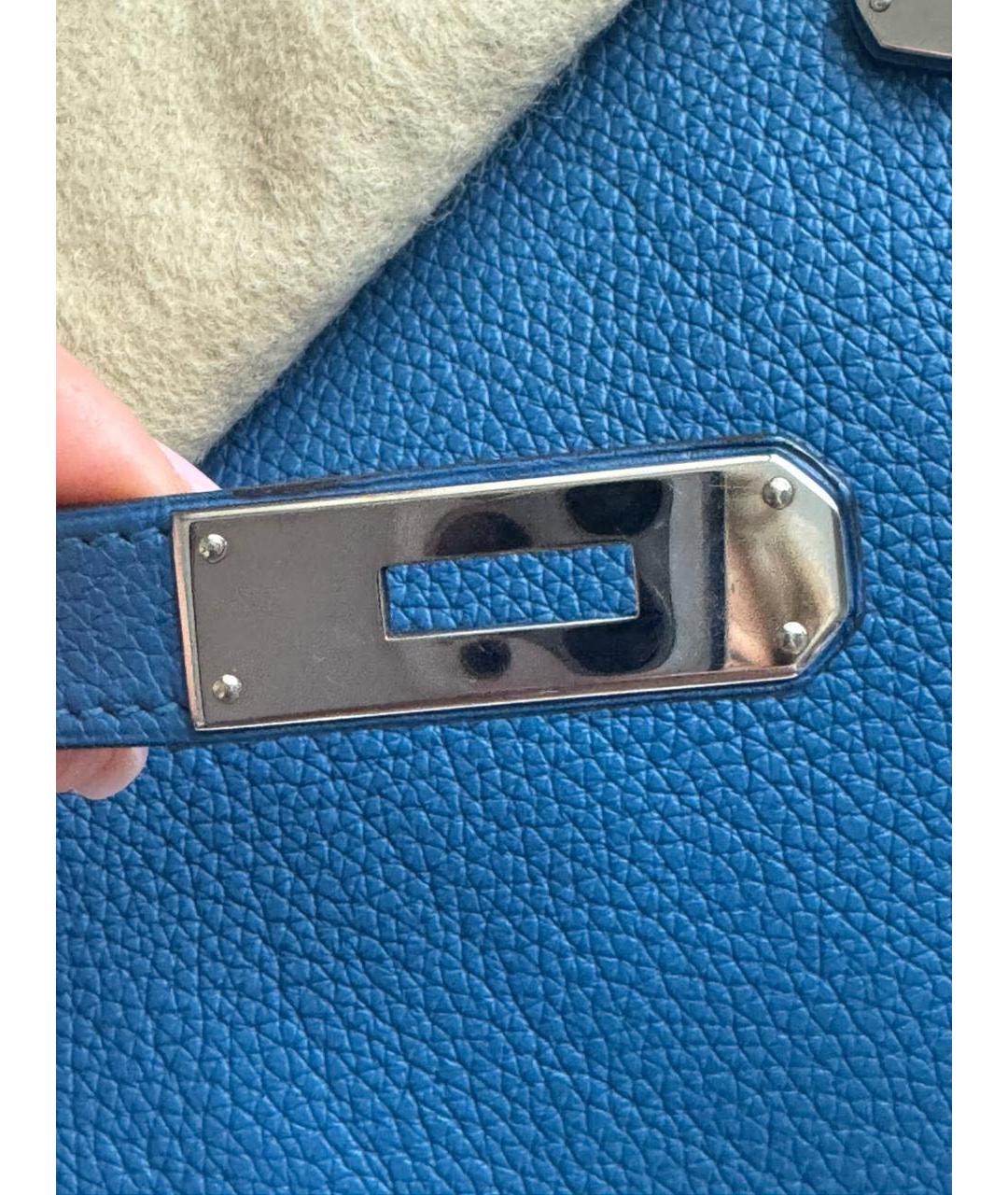 HERMES Голубая кожаная сумка через плечо, фото 4