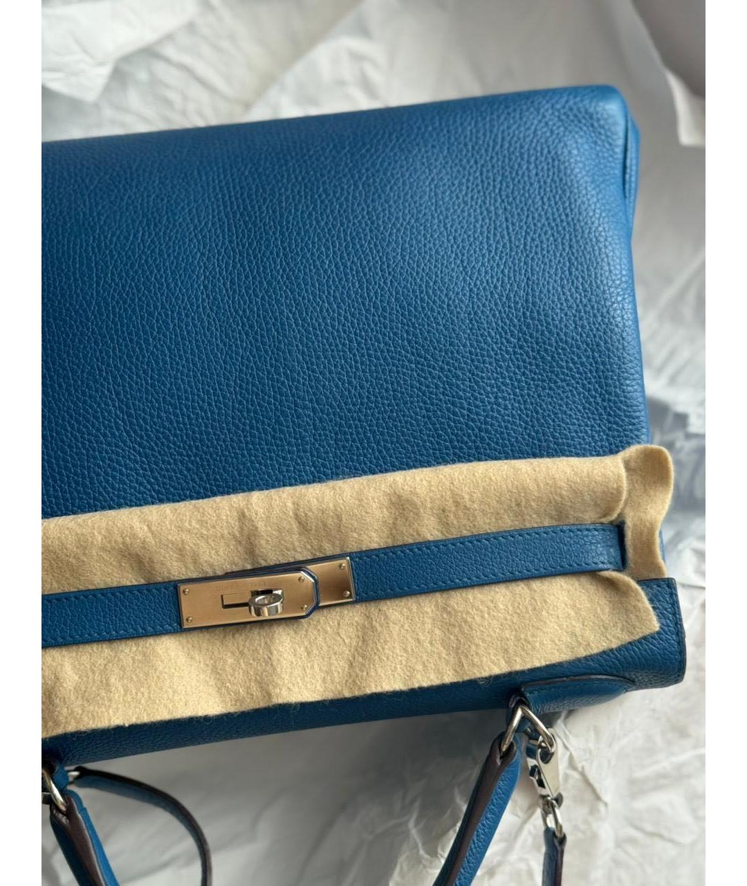 HERMES Голубая кожаная сумка через плечо, фото 2